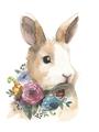 Picture of Sweet Floral Bunny I _GroupedProduct_Rectangle_Portrait_Unframed_Print_Only_