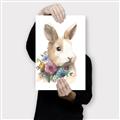 Picture of Sweet Floral Bunny I _GroupedProduct_Rectangle_Portrait_Canvas_