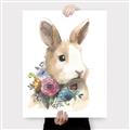 Picture of Sweet Floral Bunny I _GroupedProduct_Rectangle_Portrait_Canvas_