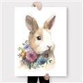 Picture of Sweet Floral Bunny I _GroupedProduct_Rectangle_Portrait_Canvas_