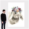Picture of Sweet Floral Bunny _GroupedProduct_Rectangle_Portrait_Canvas_