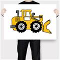 Picture of Yellow Dozer _GroupedProduct_Rectangle_Landscape_Canvas_