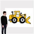 Picture of Yellow Dozer _GroupedProduct_Rectangle_Landscape_Canvas_