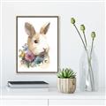 Picture of Sweet Floral Bunny I _GroupedProduct_Rectangle_Portrait_Canvas_Framed_