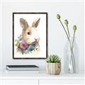 Picture of Sweet Floral Bunny I _GroupedProduct_Rectangle_Portrait_Canvas_Framed_