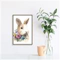 Picture of Sweet Floral Bunny I _GroupedProduct_Rectangle_Portrait_Canvas_Framed_