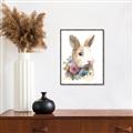 Picture of Sweet Floral Bunny I _GroupedProduct_Rectangle_Portrait_Canvas_Framed_