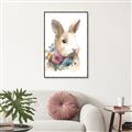 Picture of Sweet Floral Bunny I _GroupedProduct_Rectangle_Portrait_Canvas_Framed_