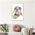 Picture of Sweet Floral Bunny _GroupedProduct_Rectangle_Portrait_Canvas_Framed_