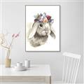 Picture of Sweet Floral Bunny _GroupedProduct_Rectangle_Portrait_Canvas_Framed_