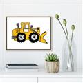 Picture of Yellow Dozer _GroupedProduct_Rectangle_Landscape_Canvas_Framed_