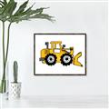 Picture of Yellow Dozer _GroupedProduct_Rectangle_Landscape_Canvas_Framed_