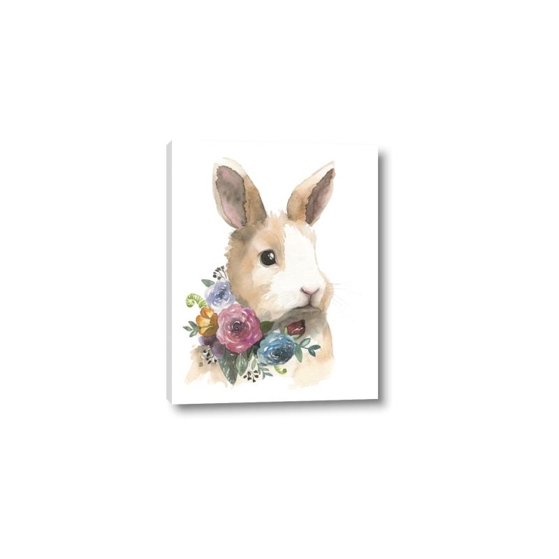 Picture of Sweet Floral Bunny I _GroupedProduct_Rectangle_Portrait_Canvas_