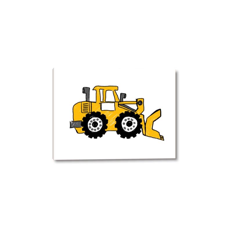 Picture of Yellow Dozer _GroupedProduct_Rectangle_Landscape_Canvas_