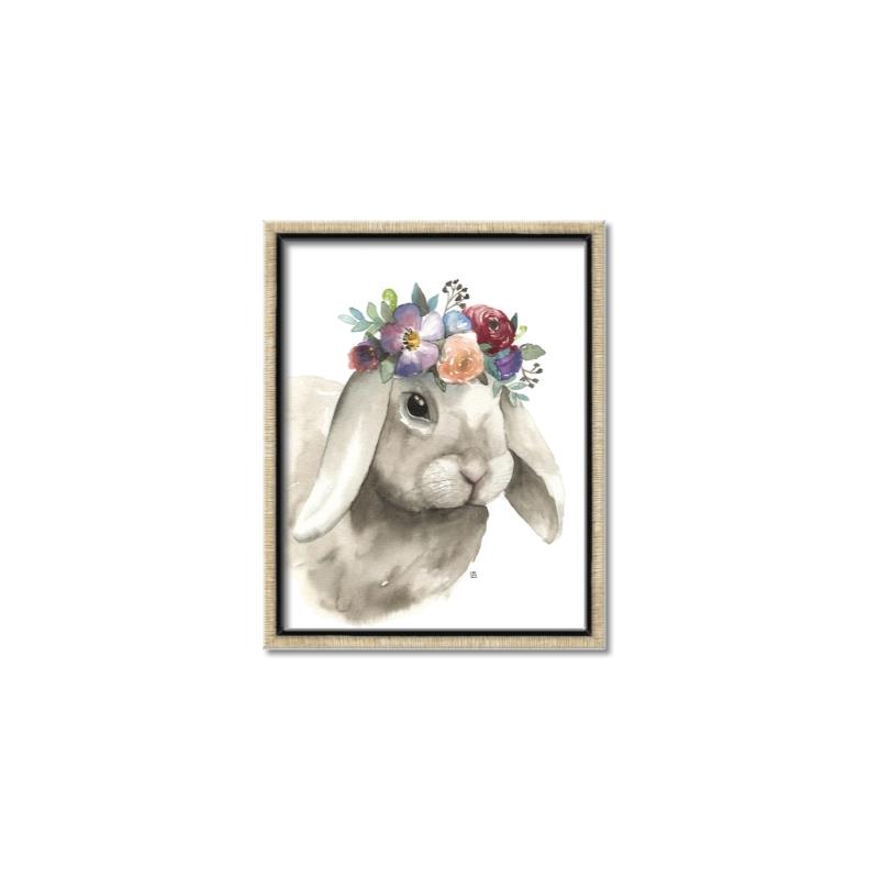 Picture of Sweet Floral Bunny _GroupedProduct_Rectangle_Portrait_Canvas_Framed_