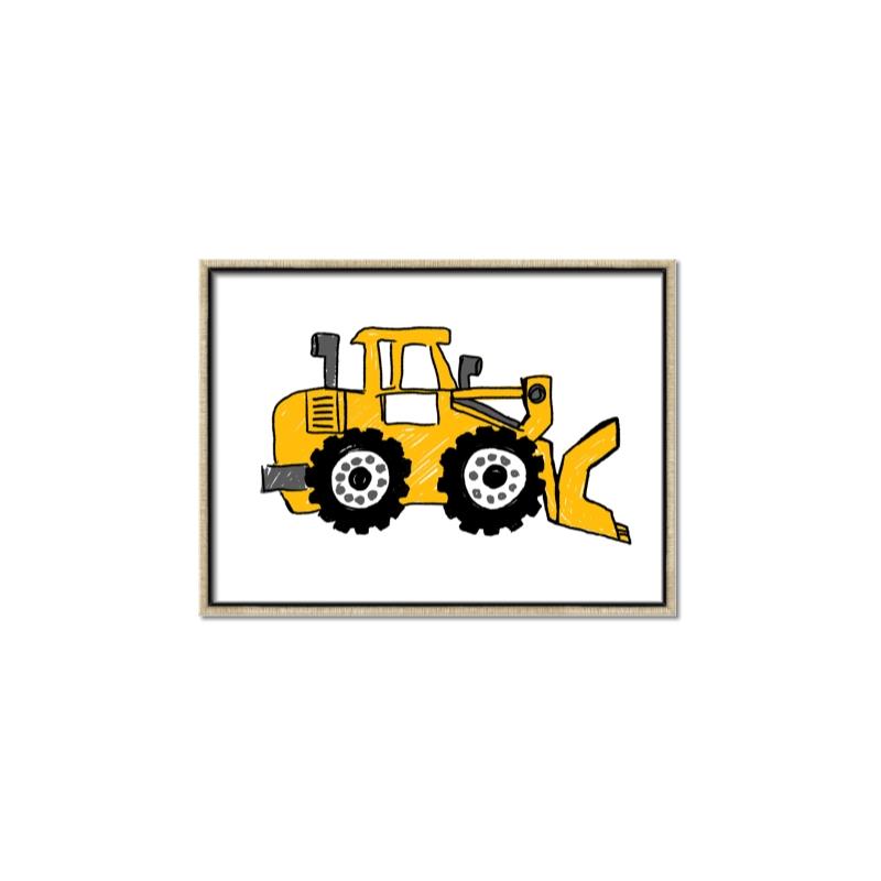 Picture of Yellow Dozer _GroupedProduct_Rectangle_Landscape_Canvas_Framed_