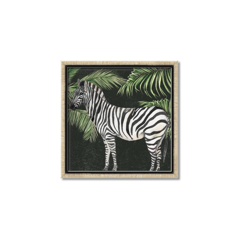Picture of Zebra In The Jungle _GroupedProduct_Square_Canvas_Framed_