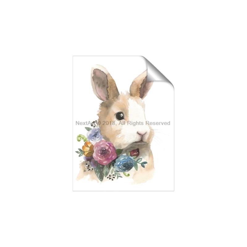 Picture of Sweet Floral Bunny I _GroupedProduct_Rectangle_Portrait_Unframed_Print_Only_