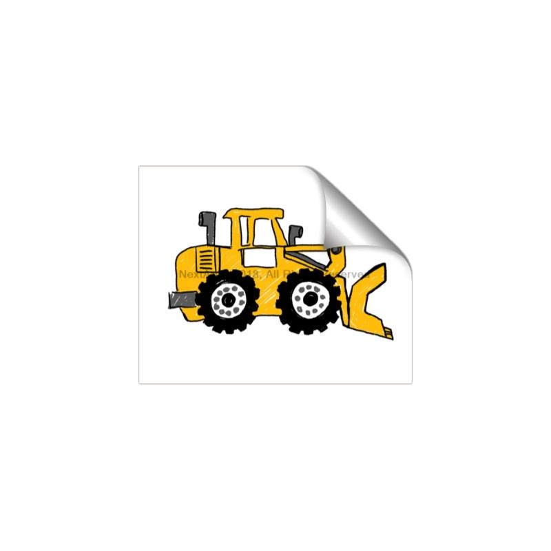 Picture of Yellow Dozer _GroupedProduct_Rectangle_Landscape_Unframed_Print_Only_