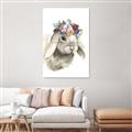 Picture of Sweet Floral Bunny _GroupedProduct_Rectangle_Portrait_Unframed_Print_Only_