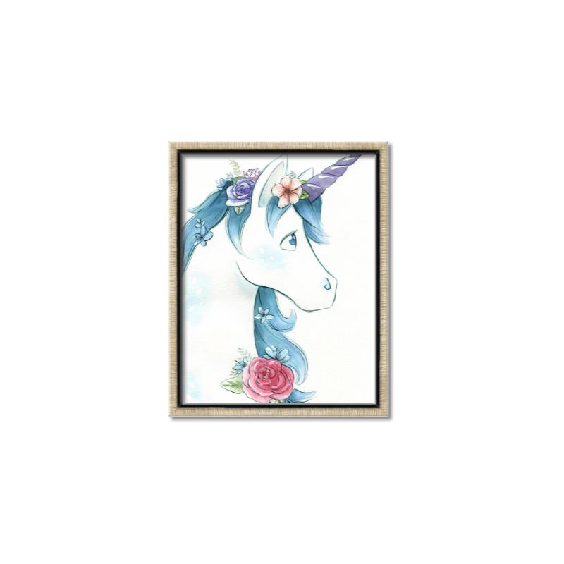 Picture of Blue Unicorn _GroupedProduct_Rectangle_Portrait_Canvas_Framed_