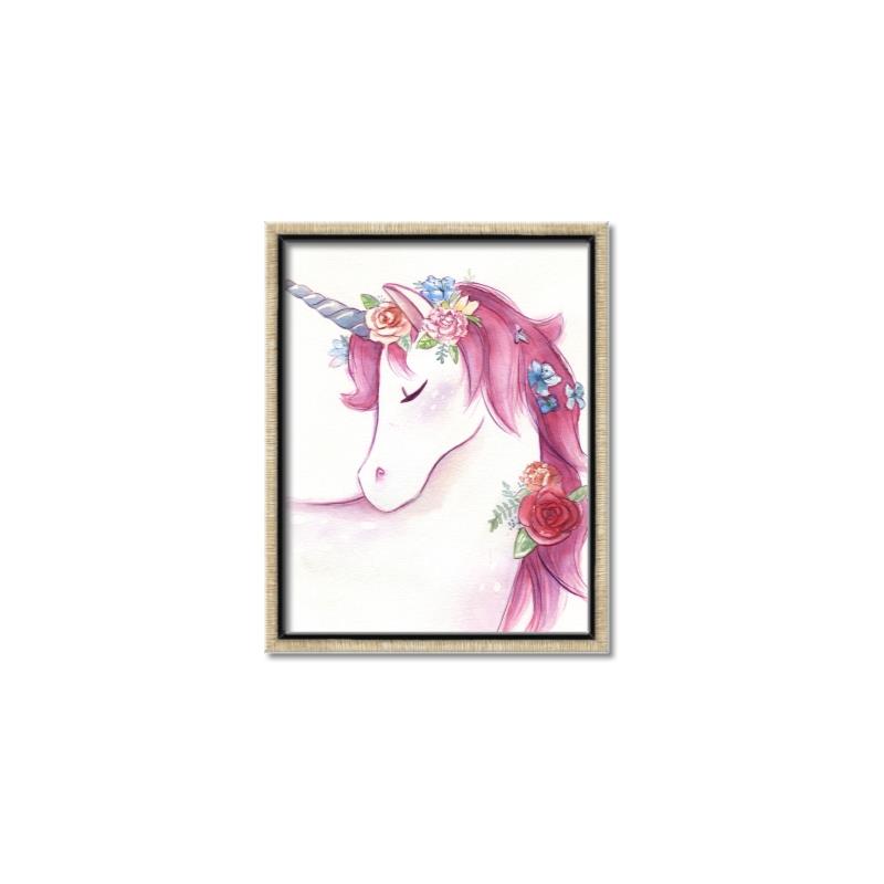 Picture of Pink Unicorn _GroupedProduct_Rectangle_Portrait_Canvas_Framed_