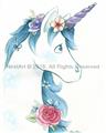 Picture of Blue Unicorn _GroupedProduct_Rectangle_Portrait_Unframed_Print_Only_