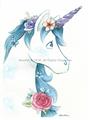 Picture of Blue Unicorn _GroupedProduct_Rectangle_Portrait_Unframed_Print_Only_