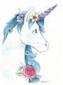 Picture of Blue Unicorn _GroupedProduct_Rectangle_Portrait_Unframed_Print_Only_