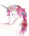 Picture of Pink Unicorn _GroupedProduct_Rectangle_Portrait_Unframed_Print_Only_