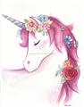 Picture of Pink Unicorn _GroupedProduct_Rectangle_Portrait_Unframed_Print_Only_