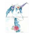 Picture of Blue Unicorn _GroupedProduct_Rectangle_Portrait_Unframed_Print_Only_