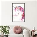 Picture of Pink Unicorn _GroupedProduct_Rectangle_Portrait_Canvas_Framed_