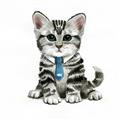 Picture of Fish Tie Kitty _GroupedProduct_Square_Mini_ _GroupedProduct_Square_Unframed_Print_Only_