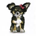 Picture of Pink Bow Chihuahua  _GroupedProduct_Square_Mini_ _GroupedProduct_Square_Unframed_Print_Only_