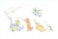 Picture of Dino Parade I _GroupedProduct_Rectangle_Landscape_Mini_ _GroupedProduct_Rectangle_Landscape_Unframed_Print_Only_