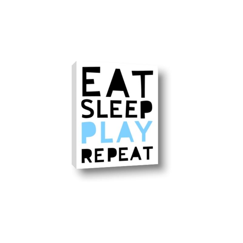 Picture of Eat Sleep Play Repeat Blue _GroupedProduct_Rectangle_Portrait_Mini_ _GroupedProduct_Rectangle_Portrait_Canvas_