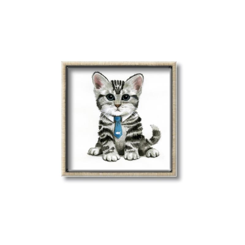 Picture of Fish Tie Kitty _GroupedProduct_Square_Mini_ _GroupedProduct_Square_Canvas_Framed_