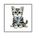 Picture of Fish Tie Kitty _GroupedProduct_Square_Mini_ _GroupedProduct_Square_Canvas_Framed_