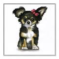 Picture of Pink Bow Chihuahua  _GroupedProduct_Square_Mini_ _GroupedProduct_Square_Canvas_Framed_