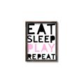 Picture of Eat Sleep Play Repeat Pink _GroupedProduct_Rectangle_Portrait_Mini_ _GroupedProduct_Rectangle_Portrait_Canvas_Framed_