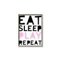 Picture of Eat Sleep Play Repeat Pink _GroupedProduct_Rectangle_Portrait_Mini_ _GroupedProduct_Rectangle_Portrait_Canvas_Framed_