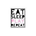 Picture of Eat Sleep Play Repeat Pink _GroupedProduct_Rectangle_Portrait_Mini_ _GroupedProduct_Rectangle_Portrait_Canvas_Framed_
