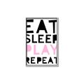 Picture of Eat Sleep Play Repeat Pink _GroupedProduct_Rectangle_Portrait_Mini_ _GroupedProduct_Rectangle_Portrait_Canvas_Framed_