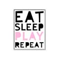 Picture of Eat Sleep Play Repeat Pink _GroupedProduct_Rectangle_Portrait_Mini_ _GroupedProduct_Rectangle_Portrait_Canvas_Framed_