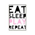 Picture of Eat Sleep Play Repeat Pink _GroupedProduct_Rectangle_Portrait_Mini_ _GroupedProduct_Rectangle_Portrait_Canvas_Framed_