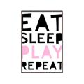 Picture of Eat Sleep Play Repeat Pink _GroupedProduct_Rectangle_Portrait_Mini_ _GroupedProduct_Rectangle_Portrait_Canvas_Framed_