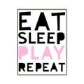 Picture of Eat Sleep Play Repeat Pink _GroupedProduct_Rectangle_Portrait_Mini_ _GroupedProduct_Rectangle_Portrait_Canvas_Framed_