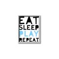Picture of Eat Sleep Play Repeat Blue _GroupedProduct_Rectangle_Portrait_Mini_ _GroupedProduct_Rectangle_Portrait_Canvas_Framed_