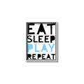 Picture of Eat Sleep Play Repeat Blue _GroupedProduct_Rectangle_Portrait_Mini_ _GroupedProduct_Rectangle_Portrait_Canvas_Framed_